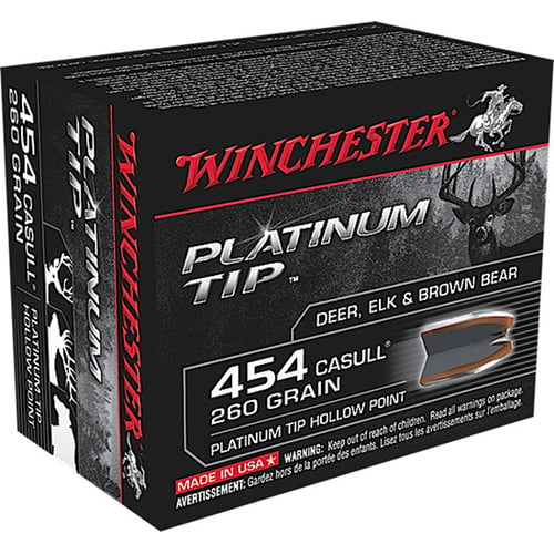 Winchester Ammo S454PTHP Platinum Tip  454 Casull 260 gr Platinum Tip Hollow Point (PTHP) 20 Bx/10 Cs